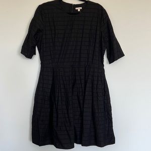 Gap black eyelet mini short sleeve dress. Eyelet. Lined. Pockets. Back zipper